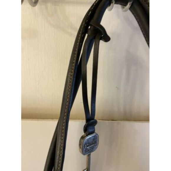 FOSSIL WOMEN'S SIGNATURE CANVAS BROWN/BLACK SHOULDER BAG PURSE GEOMETRIC Key - Picture 2 of 8